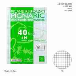 Pigna Ricambi Rinforzati A4 40ff 80g 4m Bianco