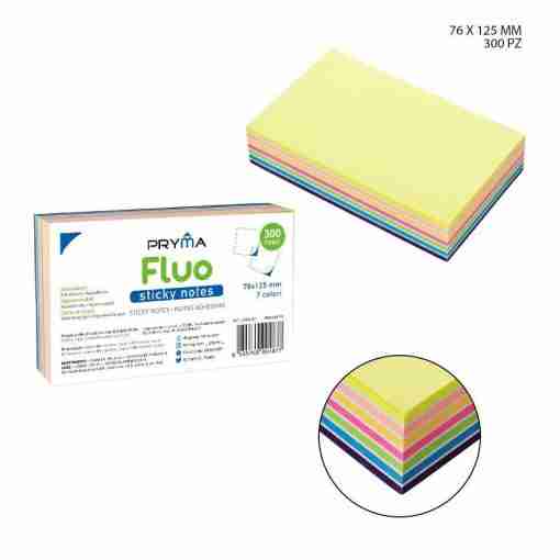 Pryma Sticky Notes 76x125mm 300ff Fluo