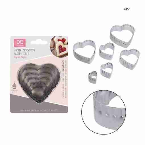 Dc Casa Stampo Acciaio Cuore 2.2-7.2x2.5cm 6pz