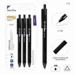 Pryma Penna Olio Triangol.Easy 0.7mm 3pz Nero Bl.