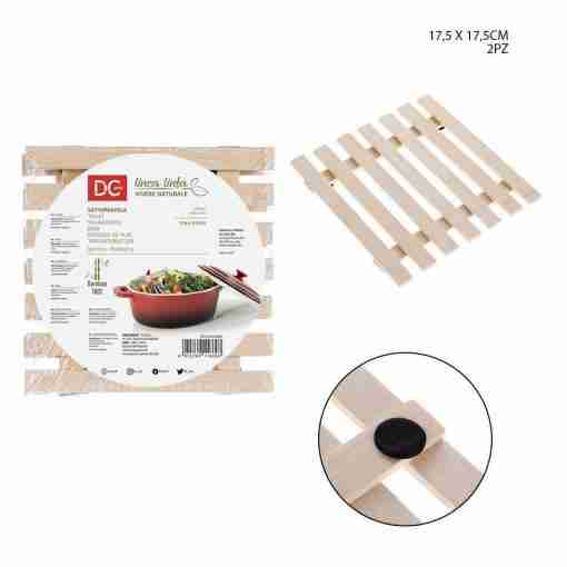 Dc Casa Sottopentola Bamboo 17.5x17.5cm 2pz Quadr