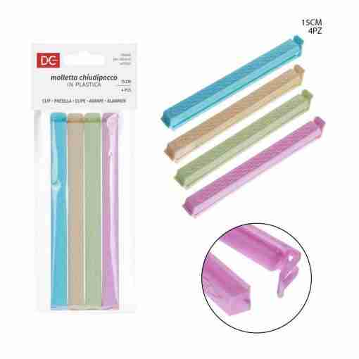 Dc Casa Molletta Chiudipacco Plast. 15cm 4pz