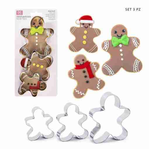 Dc Casa Stampo Dolci Acciaio Omino 7-11cm 3pz
