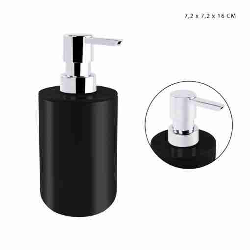 Dc Casa P/Sap.Liquido Plast. 7.2x7.2x16cm Nero