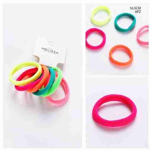Melissa Elastico Capelli 16.5cm 6pz Fluo
