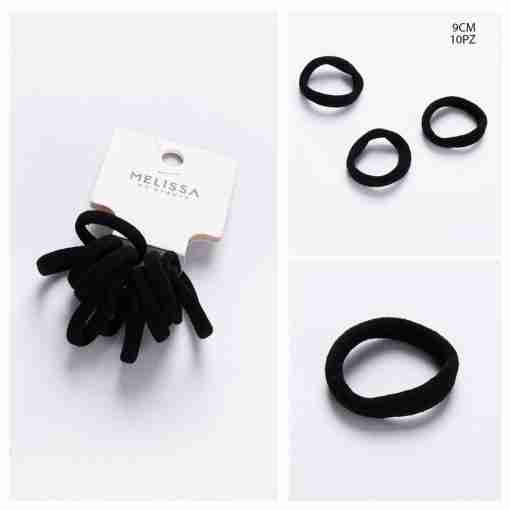 Melissa Elastico Capelli 9cm 10pz Nero