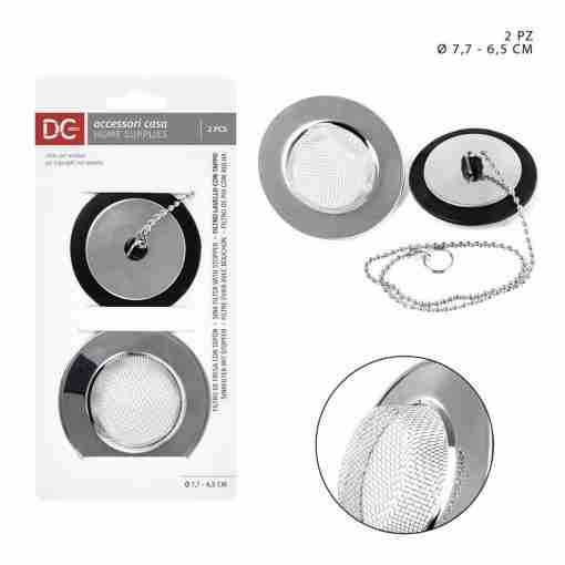 Dc Casa Filtro Lavello+Tappo Acciaio 2pz