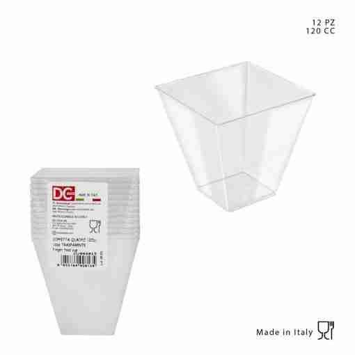 Dc Casa Coppetta Quadro 120cc 12pz Trasparente
