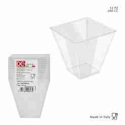 Dc Casa Coppetta Quadro 200cc 12pz Trasparente