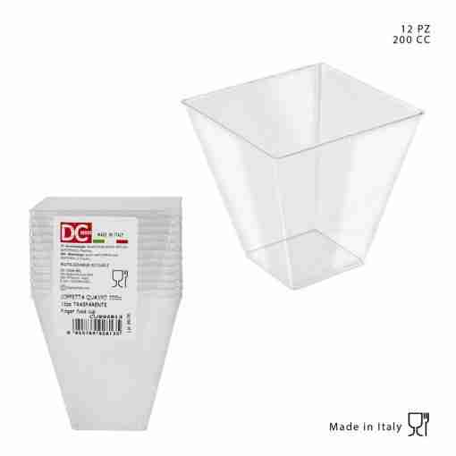 Dc Casa Coppetta Quadro 200cc 12pz Trasparente