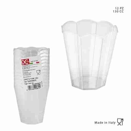 Dc Casa Coppetta Fiore 130cc 12pz Trasparente