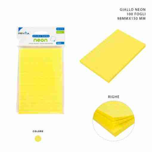 Pryma Stick Notes Righ 98x150 100ff Fluo Giall Bl.