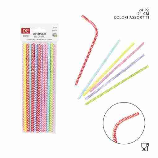 Dc Casa Cannuccia Carta Flessibile Onde 21cm 24pz