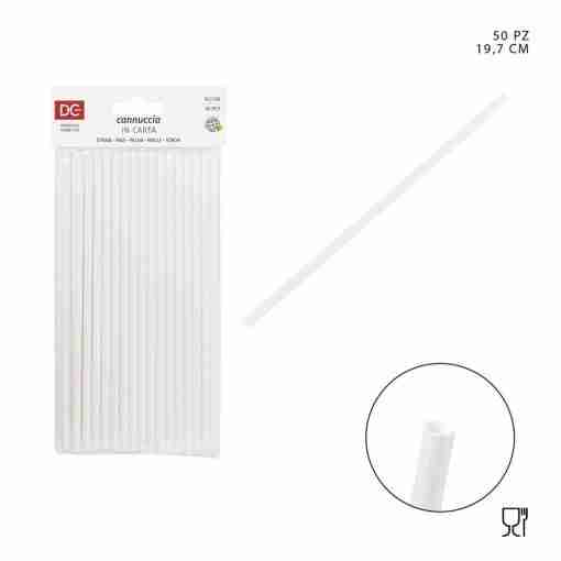 Dc Casa Cannuccia Carta Bianca 19.7cm 50pz